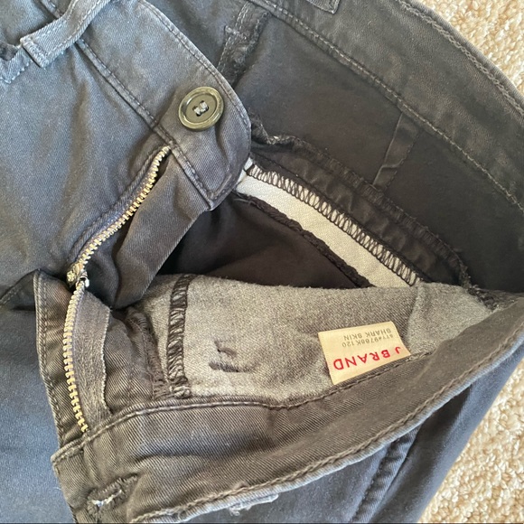 J Brand Charcoal Black/Grey Jodhpur Ankle Zip Skinny Shark Skin Pants - Picture 11 of 11